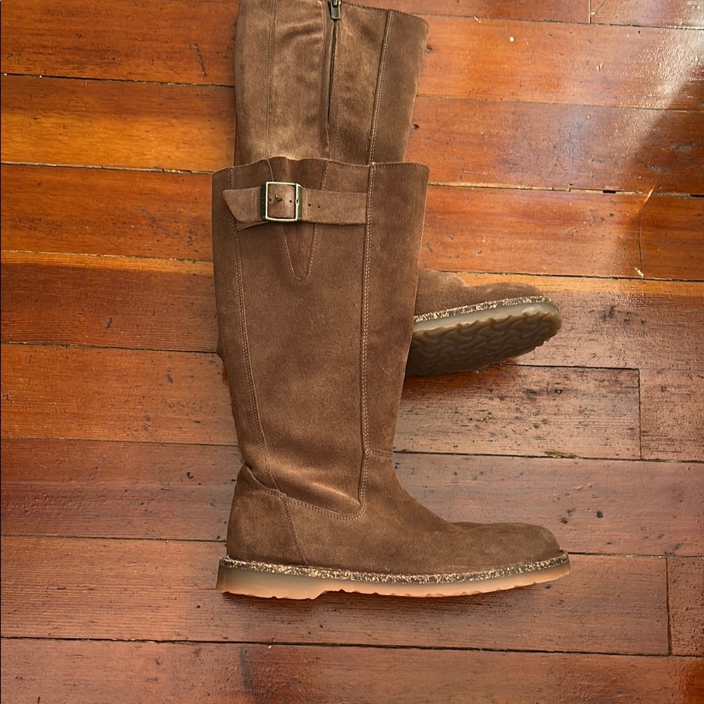 Brown Suede Boots with Buckle - Picture 2 of 8